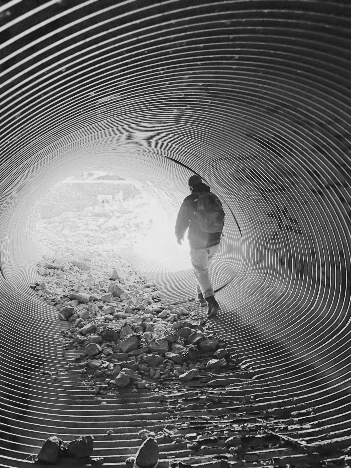 nathaniel david in a tunnel for some reason